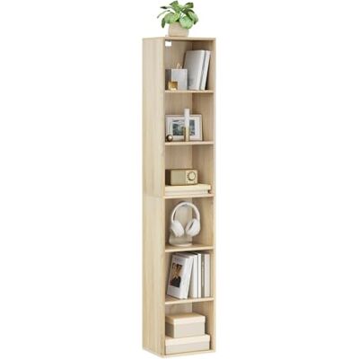 WOLTU Bibliothèque en Panneaux de Particules Étagère de Rangement Colonne Semi-Ouvert pour Bureau Salon Salle d'étude avec 6 Compartiments 30x24x158,5 cm Chêne SK003hei6 - Publicité WOLTU Bibliothèque en Panneaux de Particules Étagère de Rangement Colonne Semi-Ouvert pour Bureau Salon Salle d'étude avec 6 Compartiments 30x24x158,5 cm Chêne SK003hei6 - Publicité