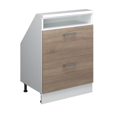 Vicco Meuble de Rangement sous Pente Rion, Sonoma/Blanc, L60 x P46 cm avec 2 tiroirs, Gain de Place pour Les pièces mansardées - Publicité Vicco Meuble de Rangement sous Pente Rion, Sonoma/Blanc, L60 x P46 cm avec 2 tiroirs, Gain de Place pour Les pièces mansardées - Publicité