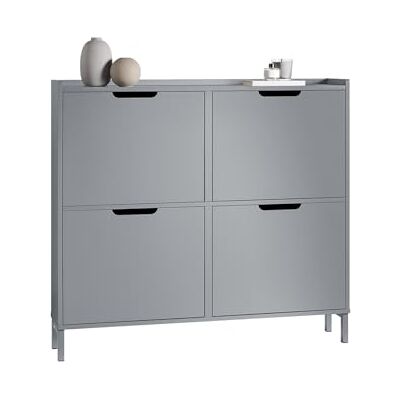 SoBuy Meuble Chaussure 4 Abattants Meuble à Chaussures d’Entree Armoire à Chaussures Rangement Chaussures Compact Range Chaussures Étroit pour Petite Entrée ou Couloir L100xP19xH91cm, Gris, FSR100-HG - Publicité SoBuy Meuble Chaussure 4 Abattants Meuble à Chaussures d’Entree Armoire à Chaussures Rangement Chaussures Compact Range Chaussures Étroit pour Petite Entrée ou Couloir L100xP19xH91cm, Gris, FSR100-HG - Publicité