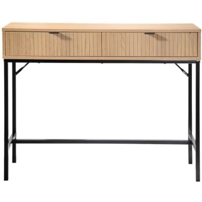 Calicosy Console 2 Tiroirs Style Industriel L 100 x P 35 x H 80 cm - Publicité Calicosy Console 2 Tiroirs Style Industriel L 100 x P 35 x H 80 cm - Publicité