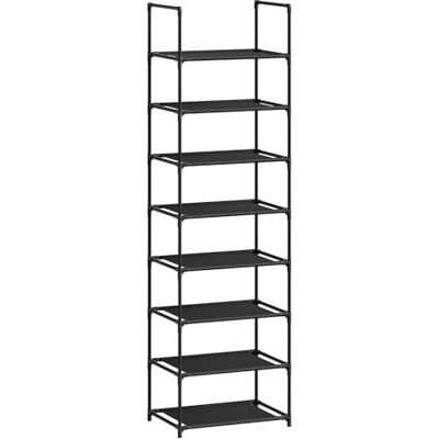 WOLTU Étagère Chaussures, à 8 Niveaux, Rangement Chaussures, Étroit, pour Entrée, Salon, Couloir, Cadre en Métal, 41x28x140cm, Noir - Publicité WOLTU Étagère Chaussures, à 8 Niveaux, Rangement Chaussures, Étroit, pour Entrée, Salon, Couloir, Cadre en Métal, 41x28x140cm, Noir - Publicité