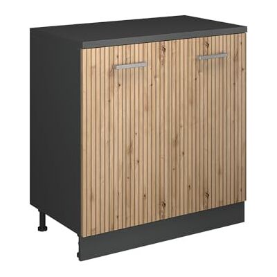 Vicco Armoire d'extension Rion, Chêne Artisan/Anthracite, 80x46cm sans Pente avec 2 Portes, combinable avec Les armoires sous Pente et modules d'armoire Rion - Publicité Vicco Armoire d'extension Rion, Chêne Artisan/Anthracite, 80x46cm sans Pente avec 2 Portes, combinable avec Les armoires sous Pente et modules d'armoire Rion - Publicité