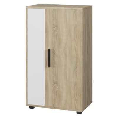 Vicco Commode Berno, Sonoma/Blanc, 50.1x87.3cm avec 2 Compartiments, adapté au Rangement de Divers Objets - Publicité Vicco Commode Berno, Sonoma/Blanc, 50.1x87.3cm avec 2 Compartiments, adapté au Rangement de Divers Objets - Publicité