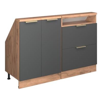 Vicco Ensembles de Meuble de Rangement sous Pente Rion, Anthracite-Or/Chêne de Force doré, L120 x P46 cm Lot de 2, Gain de Place pour Les pièces mansardées - Publicité Vicco Ensembles de Meuble de Rangement sous Pente Rion, Anthracite-Or/Chêne de Force doré, L120 x P46 cm Lot de 2, Gain de Place pour Les pièces mansardées - Publicité