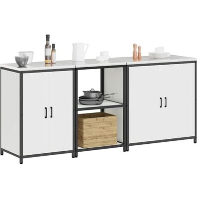 vidaXL Ensemble de Rangement Cuisine 3 pcs Blanc Acier laminé à Froid, Armoire de Cuisine Moderne, Solutions de Rangement Gain de Place, Organiseur Industriel pour Toute la Maison - Publicité vidaXL Ensemble de Rangement Cuisine 3 pcs Blanc Acier laminé à Froid, Armoire de Cuisine Moderne, Solutions de Rangement Gain de Place, Organiseur Industriel pour Toute la Maison - Publicité