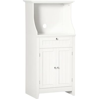 HOMCOM Meuble Micro-Ondes Armoire de Cuisine avec 1 tiroir, 2 Portes 60 x 40 x 122,5 cm Blanc - Publicité HOMCOM Meuble Micro-Ondes Armoire de Cuisine avec 1 tiroir, 2 Portes 60 x 40 x 122,5 cm Blanc - Publicité