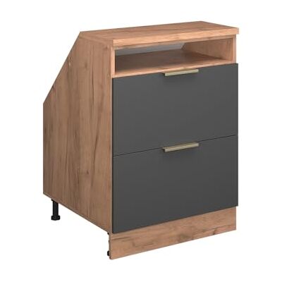 Vicco Meuble sous Pente R-Line, Anthracite-Or, 60cm 2 tiroirs, 60 cm de Profondeur, pour Une Combinaison Libre au Sein de systèmes de Cuisine modulaires - Publicité Vicco Meuble sous Pente R-Line, Anthracite-Or, 60cm 2 tiroirs, 60 cm de Profondeur, pour Une Combinaison Libre au Sein de systèmes de Cuisine modulaires - Publicité