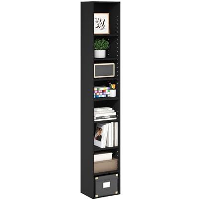 Furinno PASIR Bibliothèque, 8 Niveaux, avec Étagère Ouverte, 23,6 X 30 X 180 Cm, Idéale pour Le Salon, La Chambre Ou Le Bureau, en Bois Noir. Publicité Furinno PASIR Bibliothèque, 8 Niveaux, avec Étagère Ouverte, 23,6 X 30 X 180 Cm, Idéale pour Le Salon, La Chambre Ou Le Bureau, en Bois Noir. Publicité