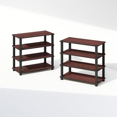 Furinno Turn-N-Tube Étagères de Rangement Lot de 2, Étagère Debout empilable 4 Niveaux, Étagère d’Angle Ouverte, pour Organisation et Rangement, Salon, Garage, Bureau à Domicile, Cerisier foncé - Publicité Furinno Turn-N-Tube Étagères de Rangement Lot de 2, Étagère Debout empilable 4 Niveaux, Étagère d’Angle Ouverte, pour Organisation et Rangement, Salon, Garage, Bureau à Domicile, Cerisier foncé - Publicité