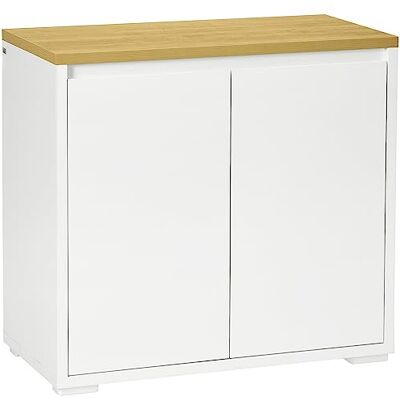 HOMCOM Buffet de Cuisine, Meuble de Rangement avec Double Porte et étagère réglable pour Salon, entrée, Blanc - Publicité HOMCOM Buffet de Cuisine, Meuble de Rangement avec Double Porte et étagère réglable pour Salon, entrée, Blanc - Publicité