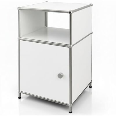 KARAT Étagère métallique Concept Epure MK-040 Étagère de Rangement à 3 Niveaux avec Porte et poignée Table de Chevet 2 Compartiments L40 × P40 × H65 cm (Blanc) - Publicité KARAT Étagère métallique Concept Epure MK-040 Étagère de Rangement à 3 Niveaux avec Porte et poignée Table de Chevet 2 Compartiments L40 × P40 × H65 cm (Blanc) - Publicité