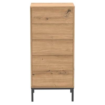Calicosy Chiffonnier 5 Tiroirs Collection Lenny Décor Bois - Publicité Calicosy Chiffonnier 5 Tiroirs Collection Lenny Décor Bois - Publicité