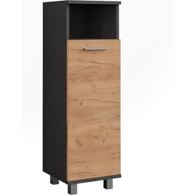 Vicco Armoire Midischrank Ilias, Chêne doré/Anthracite, 30.2x95cm avec 2 Portes, pour Le Rangement des Accessoires de Salle de Bain et des Serviettes - Publicité Vicco Armoire Midischrank Ilias, Chêne doré/Anthracite, 30.2x95cm avec 2 Portes, pour Le Rangement des Accessoires de Salle de Bain et des Serviettes - Publicité