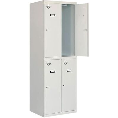 Simon Rack Casier vestiaire métallique, 4 portes, monté 1 800 x 600 x 500 mm, métal, gris/gris, 1800 x 600 x 500 mm - Publicité Simon Rack Casier vestiaire métallique, 4 portes, monté 1 800 x 600 x 500 mm, métal, gris/gris, 1800 x 600 x 500 mm - Publicité