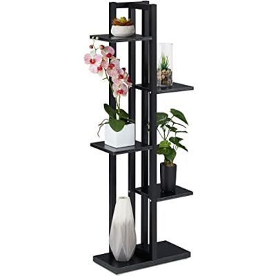 Relaxdays Étagère à Plantes, escalier Fleurs, 5 Niveaux, HLP 117 x 43 x 22 cm, Acier MDF, Support intérieur, Noir - Publicité Relaxdays Étagère à Plantes, escalier Fleurs, 5 Niveaux, HLP 117 x 43 x 22 cm, Acier MDF, Support intérieur, Noir - Publicité