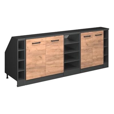Vicco Meuble sous Pente R-Line, Chêne de Force doré, 210cm Lot de 5 caissons 60 cm de Profondeur, Convient aux Murs inclinés et à Une Installation de Cuisine Variable - Publicité Vicco Meuble sous Pente R-Line, Chêne de Force doré, 210cm Lot de 5 caissons 60 cm de Profondeur, Convient aux Murs inclinés et à Une Installation de Cuisine Variable - Publicité