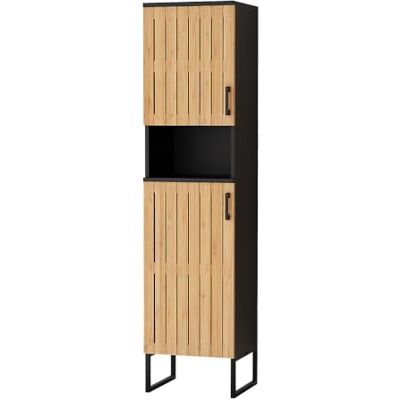 Vicco Armoire de Salle de Bain Vayra, Bambou, 35x145cm, pour Le Rangement des Accessoires de Salle de Bain et des Serviettes - Publicité Vicco Armoire de Salle de Bain Vayra, Bambou, 35x145cm, pour Le Rangement des Accessoires de Salle de Bain et des Serviettes - Publicité