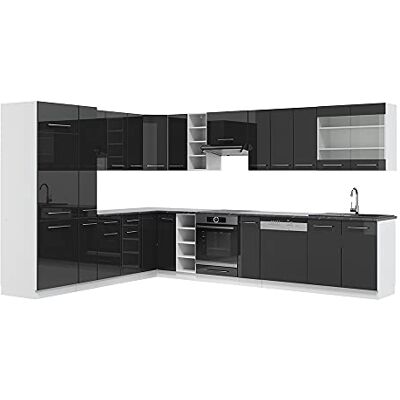 Vicco Cuisine en Angle Fame-Line, Anthracite Brillant/Blanc, 347x46cm sans PT, adapté à Une Planification de Cuisine Flexible et à Une Extension modulaire - Publicité Vicco Cuisine en Angle Fame-Line, Anthracite Brillant/Blanc, 347x46cm sans PT, adapté à Une Planification de Cuisine Flexible et à Une Extension modulaire - Publicité