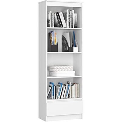 AKORD Bibliothèque de Bureau Rangement 60 cm 1 Tiroir 4 Étagères Meuble Support pour Documents Livres pour Une Chambre Bureau Panneau Stratifié 16mm avec - Publicité AKORD Bibliothèque de Bureau Rangement 60 cm 1 Tiroir 4 Étagères Meuble Support pour Documents Livres pour Une Chambre Bureau Panneau Stratifié 16mm avec - Publicité