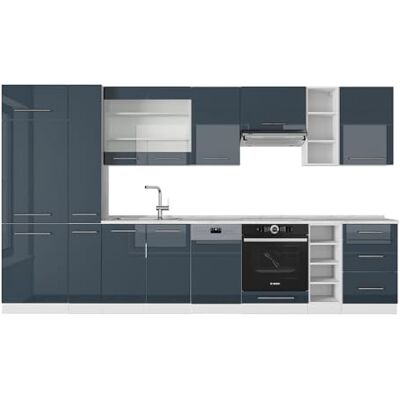 Vicco Ligne de Cuisine Fame-Line, Bleu foncé Brillant, 355cm sans PT, adapté à Une Extension individuelle avec des modules supplémentaires - Publicité Vicco Ligne de Cuisine Fame-Line, Bleu foncé Brillant, 355cm sans PT, adapté à Une Extension individuelle avec des modules supplémentaires - Publicité