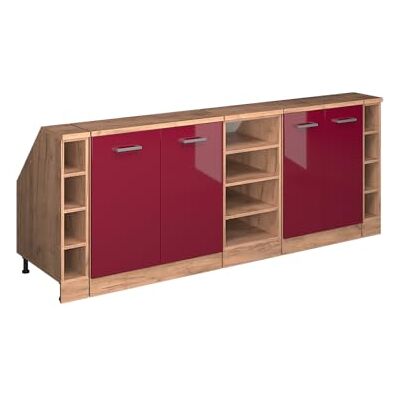 Vicco Meuble sous Pente R-Line, Rouge Brillant, 210cm Lot de 5 caissons 60 cm de Profondeur, Convient aux Murs inclinés et à Une Installation de Cuisine Variable - Publicité Vicco Meuble sous Pente R-Line, Rouge Brillant, 210cm Lot de 5 caissons 60 cm de Profondeur, Convient aux Murs inclinés et à Une Installation de Cuisine Variable - Publicité