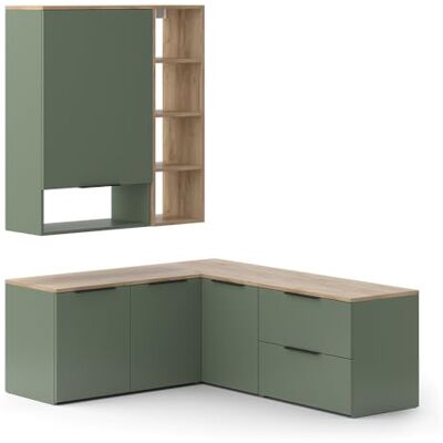 Vicco Meuble-paroi Wido, Vert, 5 Parties, combinable avec d'autres éléments de la série Wido - Publicité Vicco Meuble-paroi Wido, Vert, 5 Parties, combinable avec d'autres éléments de la série Wido - Publicité
