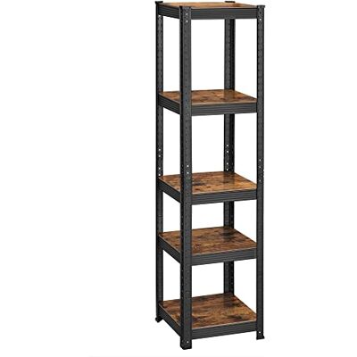 SONGMICS Étagère de Rangement à 5 Niveaux, 37 x 37 x 150 cm, Capacité 400 kg, Planches Réglables, Style Industriel, pour Cuisine, Salon, Marron Rustique et Noir GLR037B01 - Publicité SONGMICS Étagère de Rangement à 5 Niveaux, 37 x 37 x 150 cm, Capacité 400 kg, Planches Réglables, Style Industriel, pour Cuisine, Salon, Marron Rustique et Noir GLR037B01 - Publicité