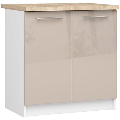 AKORD Armoire de Cuisine avec Plan de Travail Oliwia S80 Meuble Bas avec 2 Portes et 2 Étagères Armoire de Cuisine Basse de 80 cm de Large 46x80x85 cm Blanc Cappuccino Brillant - Publicité AKORD Armoire de Cuisine avec Plan de Travail Oliwia S80 Meuble Bas avec 2 Portes et 2 Étagères Armoire de Cuisine Basse de 80 cm de Large 46x80x85 cm Blanc Cappuccino Brillant - Publicité