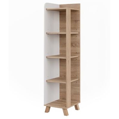 Vicco Étagère de Salle de Bain Karen, Sonoma/Blanc, 30x128cm avec 4 Compartiments, pour Le Rangement des Accessoires de Salle de Bain et combinable - Publicité Vicco Étagère de Salle de Bain Karen, Sonoma/Blanc, 30x128cm avec 4 Compartiments, pour Le Rangement des Accessoires de Salle de Bain et combinable - Publicité