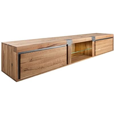 Massivmoebel24.de Bancada de TV en madera - NEW AMSTERDAM - Chêne et Zerreiche naturels - 260x48x50 - Publicité Massivmoebel24.de Bancada de TV en madera - NEW AMSTERDAM - Chêne et Zerreiche naturels - 260x48x50 - Publicité