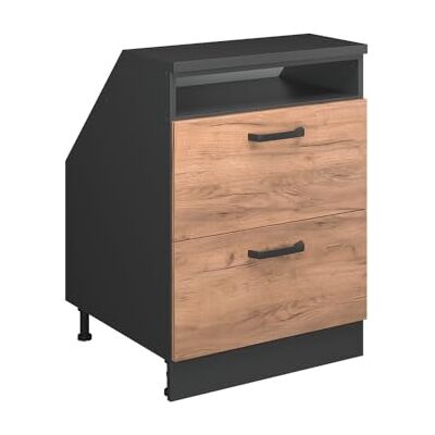Vicco Meuble sous Pente R-Line, Chêne de Force doré, 60cm 2 tiroirs, 60 cm de Profondeur, pour Une Combinaison Libre au Sein de systèmes de Cuisine modulaires - Publicité Vicco Meuble sous Pente R-Line, Chêne de Force doré, 60cm 2 tiroirs, 60 cm de Profondeur, pour Une Combinaison Libre au Sein de systèmes de Cuisine modulaires - Publicité
