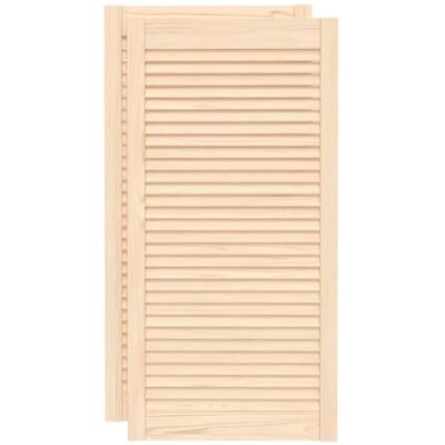 vidaXL Portes d armoire à persiennes 2 pcs 99,3x49,4 cm pin massif - Publicité vidaXL Portes d armoire à persiennes 2 pcs 99,3x49,4 cm pin massif - Publicité