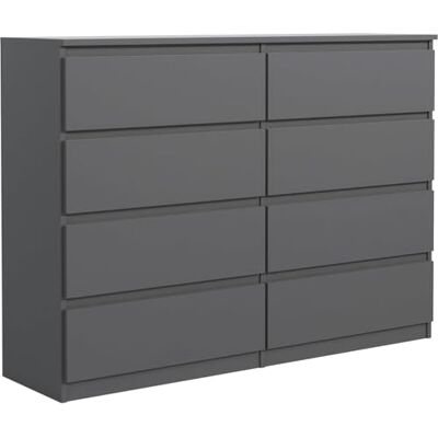 meble masztalerz Commode Chambre avec 8 Tiroirs Meuble de Rangement pour Salon et Entrée Couloir Spacieuse et Design Anthracite 120x101,5x39 cm - Publicité meble masztalerz Commode Chambre avec 8 Tiroirs Meuble de Rangement pour Salon et Entrée Couloir Spacieuse et Design Anthracite 120x101,5x39 cm - Publicité