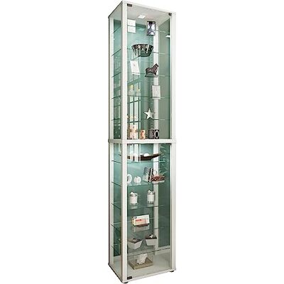 VCM vitrine en Verre Colonne Bois Verre vitrine de Collection vitrine de Verre vitrine de Stand vitrine Kavisa XXL Blanc - Publicité VCM vitrine en Verre Colonne Bois Verre vitrine de Collection vitrine de Verre vitrine de Stand vitrine Kavisa XXL Blanc - Publicité