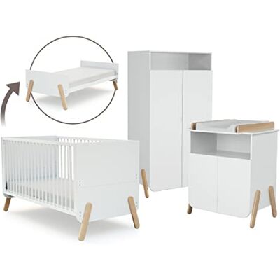 AT4 Grande Chambre PIRATE Blanc et Hêtre Verni 2 portes pivotantes et d'une niche, elle cache 6 étagères dont 4 réglables et une penderie - Publicité AT4 Grande Chambre PIRATE Blanc et Hêtre Verni 2 portes pivotantes et d'une niche, elle cache 6 étagères dont 4 réglables et une penderie - Publicité