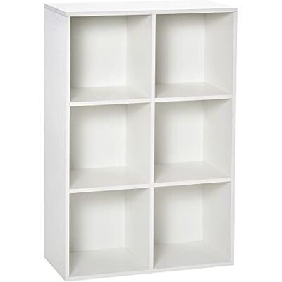 HOMCOM Étagère pour livres en bois à 3 niveaux avec 6 compartiments, Meuble de Rangement pour salon chambre bureau 65,5 x 30 x 97,5 cm Blanc - Publicité HOMCOM Étagère pour livres en bois à 3 niveaux avec 6 compartiments, Meuble de Rangement pour salon chambre bureau 65,5 x 30 x 97,5 cm Blanc - Publicité