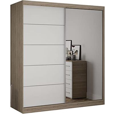 Fabryka Mebli Idźczak Armoire À Portes Coulissantes Élégante Armoire Armoire Miroir Bella 03 Chambre Salon Armoire Portes Coulissantes Design Moderne (Sonoma/Blanc) - Publicité Fabryka Mebli Idźczak Armoire À Portes Coulissantes Élégante Armoire Armoire Miroir Bella 03 Chambre Salon Armoire Portes Coulissantes Design Moderne (Sonoma/Blanc) - Publicité