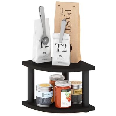 Furinno Turn-N-Tube Organisateur de comptoir, étagère d’Angle 2 Niveaux pour Cuisine et Garde-Manger, Expresso - Publicité Furinno Turn-N-Tube Organisateur de comptoir, étagère d’Angle 2 Niveaux pour Cuisine et Garde-Manger, Expresso - Publicité