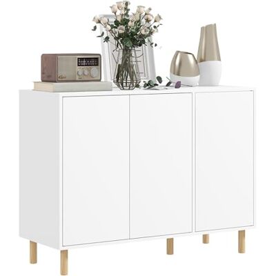 HOMCOM Buffet Moderne avec 2 armoires et 3 étagères, Armoire en Bois Multi-usages, 107x40x80 cm, Blanc - Publicité HOMCOM Buffet Moderne avec 2 armoires et 3 étagères, Armoire en Bois Multi-usages, 107x40x80 cm, Blanc - Publicité