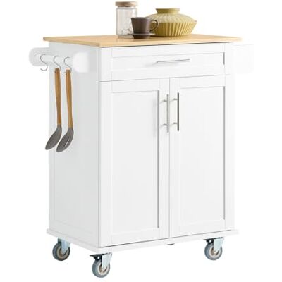 SoBuy Desserte de Cuisine à roulettes avec Plateau en Bambou, Meuble de Rangement de Cuisine, Meuble Plan de Travail avec tiroir Idéal pour Cuisine, Salle à Manger ou Restaurant FKW13-II-WN - Publicité SoBuy Desserte de Cuisine à roulettes avec Plateau en Bambou, Meuble de Rangement de Cuisine, Meuble Plan de Travail avec tiroir Idéal pour Cuisine, Salle à Manger ou Restaurant FKW13-II-WN - Publicité