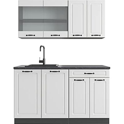 Vicco Cuisine R-Line, Blanc Campagne, 140cm sans PT, adapté à Une Extension Flexible avec d'autres modules - Publicité Vicco Cuisine R-Line, Blanc Campagne, 140cm sans PT, adapté à Une Extension Flexible avec d'autres modules - Publicité