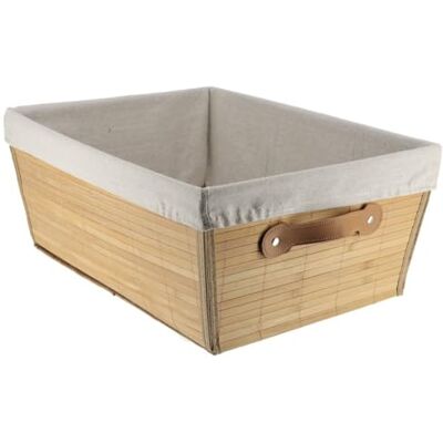 TENDANCE Panier de Rangement Bambou 32,5x45x18 cm Bambou/Tissu Lin Salle de Bain Dressing Organisation - Publicité TENDANCE Panier de Rangement Bambou 32,5x45x18 cm Bambou/Tissu Lin Salle de Bain Dressing Organisation - Publicité