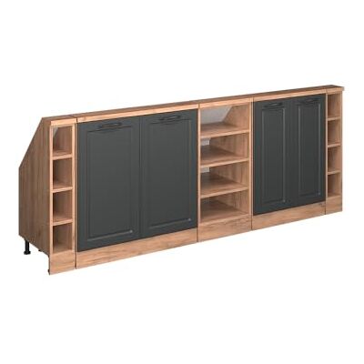 Vicco Ensembles de Meuble de Rangement sous Pente Rion, Anthracite Campagne/Chêne de Force doré, L210 x P46 cm Lot de 5, Gain de Place pour Les pièces mansardées - Publicité Vicco Ensembles de Meuble de Rangement sous Pente Rion, Anthracite Campagne/Chêne de Force doré, L210 x P46 cm Lot de 5, Gain de Place pour Les pièces mansardées - Publicité