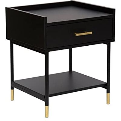 ATMOSPHERA CREATEUR D'INTERIEUR Atmosphera Table de Chevet Tedy 1 tiroir Bois et métal Noir - Publicité ATMOSPHERA CREATEUR D'INTERIEUR Atmosphera Table de Chevet Tedy 1 tiroir Bois et métal Noir - Publicité
