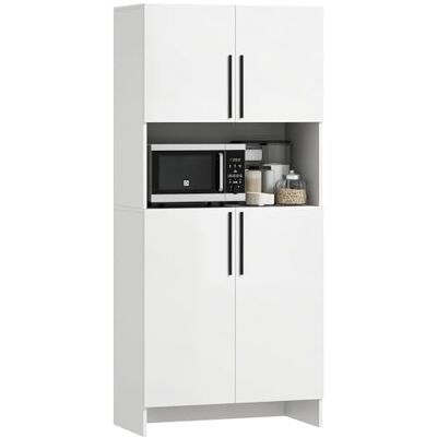 HOMCOM Armoire de Cuisine, Armoire Haute avec Tablette pour Micro-Ondes, Buffet avec Porte Soft-Close, de Rangement Vitrine pour Cuisine Salle à Manger 79x40x175 cm Blanc - Publicité HOMCOM Armoire de Cuisine, Armoire Haute avec Tablette pour Micro-Ondes, Buffet avec Porte Soft-Close, de Rangement Vitrine pour Cuisine Salle à Manger 79x40x175 cm Blanc - Publicité
