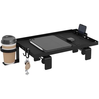 WOLTU Table de Chevet Suspendue, Tablette Tête de Lit Mezzanine en Acier, avec Guide-câbles, Porte-gobelet et Support Téléphone Portable, pour Bord de Lit, 47x25 cm, Noir - Publicité WOLTU Table de Chevet Suspendue, Tablette Tête de Lit Mezzanine en Acier, avec Guide-câbles, Porte-gobelet et Support Téléphone Portable, pour Bord de Lit, 47x25 cm, Noir - Publicité