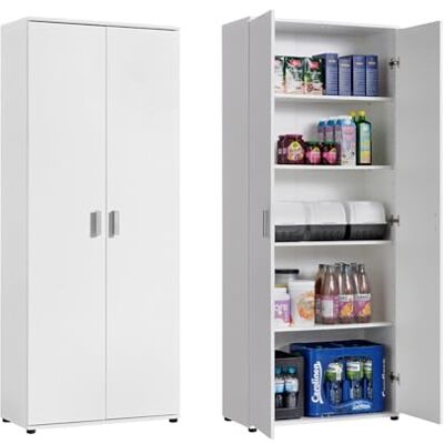 Home Collective Armoire multi-usages de 75 cm de large avec 2 portes, 4 étagères Armoire polyvalente pour provisions, fournitures de nettoyage, dossiers, ménage, couloir, bureau, cave, 75x35x184cm - Publicité Home Collective Armoire multi-usages de 75 cm de large avec 2 portes, 4 étagères Armoire polyvalente pour provisions, fournitures de nettoyage, dossiers, ménage, couloir, bureau, cave, 75x35x184cm - Publicité