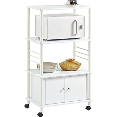 SoBuy Meuble de Rangement Roulant pour Cuisine, Desserte à roulettes en Bois pour Micro-Onde Vintage, Four, Cafetière, Chariot de Cuisine FRG12-W Blanc 60x40x110 cm - Publicité SoBuy Meuble de Rangement Roulant pour Cuisine, Desserte à roulettes en Bois pour Micro-Onde Vintage, Four, Cafetière, Chariot de Cuisine FRG12-W Blanc 60x40x110 cm - Publicité