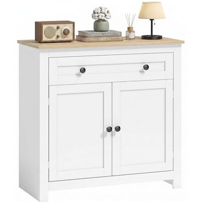 HOMCOM Buffet Armoire de cuisine avec tiroir Double porte Étagère réglable Armoire de rangement moderne pour salon, chambre à coucher 78,5 x 35 x 80 cm Blanc - Publicité HOMCOM Buffet Armoire de cuisine avec tiroir Double porte Étagère réglable Armoire de rangement moderne pour salon, chambre à coucher 78,5 x 35 x 80 cm Blanc - Publicité