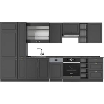 Vicco Cuisine Fame-Line, Anthrazit-Gold Landhaus, 355cm sans PT, pour Une Configuration personnalisée avec modules d’Extension optionnels - Publicité Vicco Cuisine Fame-Line, Anthrazit-Gold Landhaus, 355cm sans PT, pour Une Configuration personnalisée avec modules d’Extension optionnels - Publicité